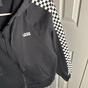 Vans Black Hoodie with Checkered Pattern